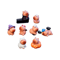 Décoration de jardin, fantôme de dessin animé d'Halloween, citrouille, vampire, momie, sorcière, chapeau, capybara, résine, animal, mini accessoires de maison de poupée, jouets pour enfants