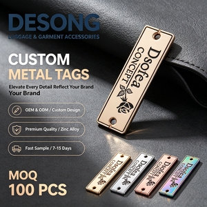 Étiquette métallique en aluminium moulé pour foulards et chapeaux, petites commandes et minimum de 100 pièces pour accessoires vestimentaires et fournitures, faible MOQ - Product Image 1