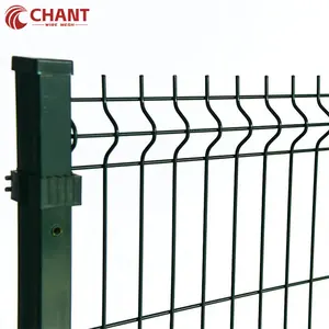 Galvanizli PVC kaplı çelik Metal tel örgü çit sınır duvar çiftlik bahçe spor eskrim için 3D kavisli v-bükme kaynaklı Panel