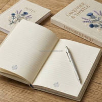 Journal brodé élégant de taille personnalisée avec impression de logo personnalisé écologique avec ruban pour cadeau d'anniversaire de mariage