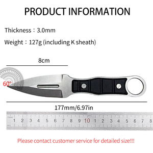 Cuchillo Táctico de Bolsillo con Hoja Fija para Defensa Personal, Utilidad, Supervivencia, Caza y Acampada al Aire Libre - Product Image 6