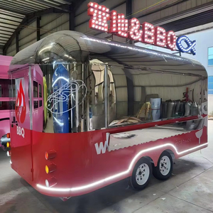 Remolque de Comida Móvil, Carrito de Aperitivos de Doble Eje, Acero Inoxidable, 5.5m de Longitud, 6 Estantes, Compartimentos Aislados con Alimentación Integrada - Product Image 1