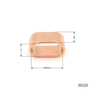 oval shape belt strap ring loop rose gold belt keeper for bags accessories