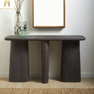 Meubles de maison en bois minimalistes personnalisés Wabi Sabi Table <span class=keywords><strong>console</strong></span> de <span class=keywords><strong>patio</strong></span> vintage support décoratif à trois pieds pour porte d'entrée - Product Image 3