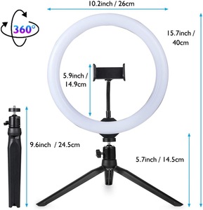 Anneau lumineux LED RVB professionnel coloré de 10,2 pouces, best-seller, pour diffusion en direct et maquillage TikTok - Product Image 4