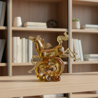Adorno de Cristal con Forma de Caballo, el Caballo Galopante Simboliza la Determinación de Avanzar, Adecuado para Colocar en la Oficina