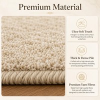 Tapis d'appoint ultra doux et moelleux, couleur crème beige, tapis de salon moelleux, grands tapis à poils longs pour la décoration moderne de la maison