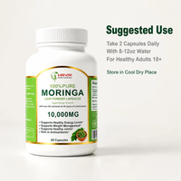 Capsules de poudre de Moringa à haute teneur naturelle, antioxydant, renforce l'immunité du corps, favorise la digestion, complément protéiné pour adultes