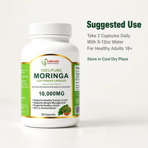 Capsule di Polvere di Moringa Naturale ad Alto Contenuto, Antiossidante, Migliora l'Immunità del Corpo, Favorisce la Digestione, Integratore Proteico per Adulti - Product Image 5