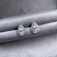 Boucles d'oreilles créoles MuShan en argent sterling 925, tendance, avec moissanite princesse, cadeau d'anniversaire pour maman, plaqué rhodium, brevet MST