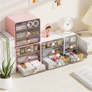 Desktop <b>Storage</b> Box Rectangle PP <b>Plastic</b> Modern Office Organizer <b>Drawer</b> Style For Student Cosmetic Stationery Desk Rack - Product Image 4