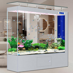 Vente en gros d'usine, nouveau modèle de réservoir de <span class=keywords><strong>comptoir</strong></span> carré, or, cristal, verre ultra clair, grand aquarium de salon, aquarium de poissons pour la maison - Product Image 3