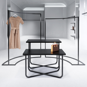 Negozio di abbigliamento in metallo di moda personalizzato che si adatta al negozio al dettaglio di abbigliamento per uomo espositore per vestiti neri - Product Image 2