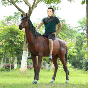 Life Size Rideable Fiberglass <strong>Horse</strong> Statue Realistic Resin Standing <strong>Horse</strong> Sculpture for Western Theme Party &amp; Event Decor - Product Image 1