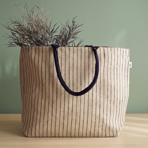 Sac fourre-tout en jute personnalisé pour femme, style bohème, rayé, léger, écologique, durable, sac à bandoulière décontracté pour le shopping - Product Image 2