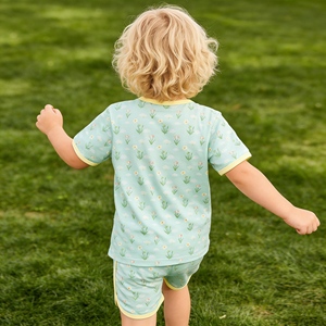 Pigiama in rete traspirante per <span class=keywords><strong>bambina</strong></span>, set pigiama a maniche corte per neonati, leggero, per le giornate estive calde - Product Image 4