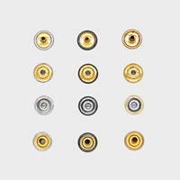 Boutons-pression métalliques carrés arrondis avec finition électroplaquée tout cuivre 621, 13 mm, style simple, Chine