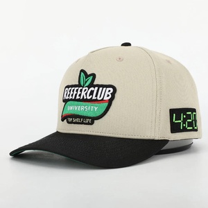 OEM Custom 5 Curved Brim Cotton/Polyester <b>Waterproof</b> Dad <b>Hat</b> MID Profile Sports 3D Embroidery Structured Baseball Caps Metal - Product Image 1