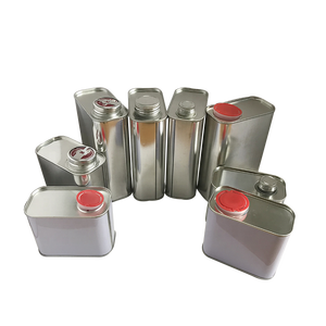 Boîte de conserve d'huile moteur carrée de 1 litre avec couvercles à vis en métal - Product Image 1