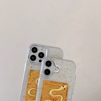 Nouvelle coque de téléphone portable en silicone TPU pour femmes, style coréen scintillant, serpent doré, Nouvel An chinois, pour iPhone 17 Pro Max 16 15 14