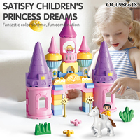 Construcción grande princesa Castillo Mágico bloques de construcción chico niños Juego juguetes educativos con caballo y muñecas