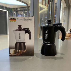 Klasik İtalyan Alüminyum Moka <span class=keywords><strong>Pot</strong></span> Espresso Kahve Makinesi, İndüksiyon Ocaklar İçin Kapaklı, 1-2 Fincanlık 300ml Kapasiteli Kahve ve Çay Seti - Product Image 3