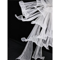 Décor floral géant en mousseline de soie et polyester pour mariage, grandes fleurs, toile de fond, présentoirs de vitrine plissés faits à la main
