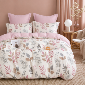 Poland Local Hub 3 Piece Cotton Bedding <b>Set</b> Queen Size Dusty Rose Botanical <b>Comforter</b> EU Dropshipping - Product Image 6