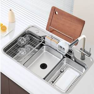 อ่างล้างจานแบบติดตั้งบนเคาน์เตอร์ระดับพรีเมียม พร้อมระบบลดเสียงรบกวน ป้องกันสนิม และทนทาน สำหรับบ้านและห้องครัวอพาร์ตเมนต์ - Product Image 6