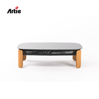 Moderno pequeño lujo al aire libre de aluminio muebles de cocina Artie colección de muebles para el hogar-al aire libre mesa auxiliar de café para uso en el jardín