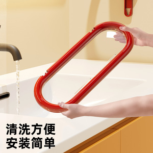 Support mural de rangement à ventouse ovale 50x30cm pour salle de bain, drainable, sans perçage - Product Image 3