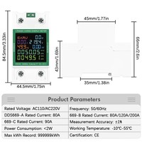 Moniteur Din Rail AC 110V220V tension courant facteur de puissance actif kWh réinitialisation zéro énergie électrique fréquencemètre voltmètre DDS669