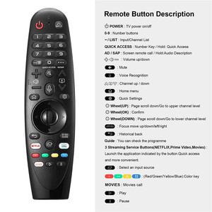 Télécommande vocale Bluetooth pour application domestique, compatible avec les téléviseurs <span class=keywords><strong>LG</strong></span> AN-MR20GA AKB75855501HLG3958 - Product Image 2