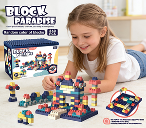 HTL 360 pièces Ensembles de blocs de construction colorés pour enfants Blocs de construction en plastique ABS <span class=keywords><strong>Jouets</strong></span> éducatifs DIY pour enfants Bâtiments modernes - Product Image 4