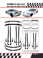Kit de carrosserie d'ajout et de mise à niveau pour voiture, comprenant séparateur de pare-chocs avant, lèvre de spoiler de coffre, jupe latérale et diffuseur arrière pour CORVETTE C5 C6 C7 C8