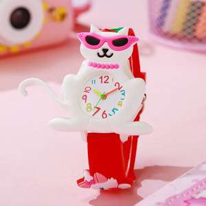 Reloj de cuarzo para niños decorado con gatito de dibujos animados con diversión infantil - Product Image 3