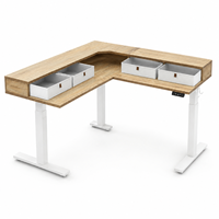 Bureau électrique moderne commercial réglable en hauteur avec quatre tiroirs, idéal pour le bureau et la maison, gain de place