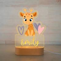 Lampe de nuit LED personnalisée pour enfants, motif animal, avec nom personnalisé, en acrylique, pour table