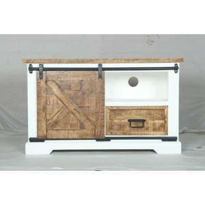 ตู้วางทีวี Muro สีขาวและสีขาวธรรมชาติ ตู้ข้างสไตล์โมเดิร์นหรูหรา ผลิตภัณฑ์ทำมือ ขายส่งสำหรับห้องรับประทานอาหาร - Product Image 3