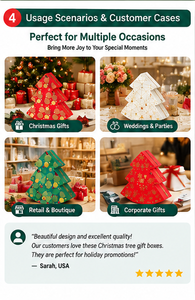 Custom Christmas Tree Treat Packaging Smooth Folding Durable Structure <b>for</b> Cookies Candy <b>Small</b> Presents Tree <b>Gift</b> <b>Box</b> - Product Image 6
