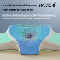 Oreiller cervical en mousse à mémoire de forme anti-rides WJ-2028 pour dormeurs latéraux avec taie d'oreiller en soie, motif cœur, pour lit – Adulte, couple