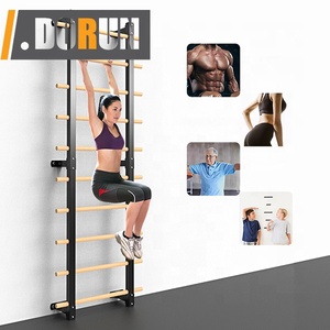 Scala svedese montata a parete barra di stallo in legno scala per ginnastica per terapia fisica con 11 aste tattiche ideali per la scoliosi del mal di schiena - Product Image 6