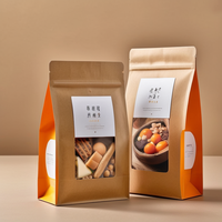 Sacs d'emballage alimentaire refermables en papier kraft personnalisés avec fenêtre transparente