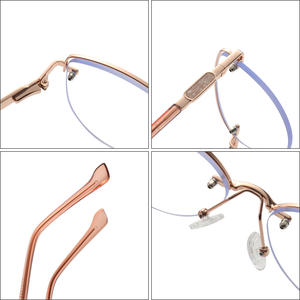 Nouvelles <span class=keywords><strong>lunettes</strong></span> pour femmes à monture demi-cerclée ovale, verres plats, anti-lumière bleue, <span class=keywords><strong>lunettes</strong></span> optiques pour myopie, monture en métal, <span class=keywords><strong>lunettes</strong></span> de prescription pour femmes - Product Image 5