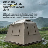Atap Lapis Ganda Baru Berlapis Titanium Hitam Model Serbaguna 6.0 Dilengkapi Lubang Ventilasi Versi Kanopi Besar TPU Kain Oxford