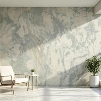 Grande dalle de marbre poli gris blanc veiné moderne pour revêtement de sol d'appartement urbain contemporain et bureaux professionnels