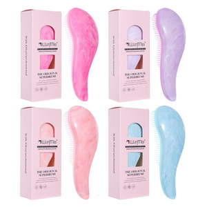 Zachte ontklittende paddleborstel met aangepast logo, ABS, antistatisch, gevleugeld design, haarmassageborstel - Product Image 4