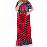 Gaun Floral Afrika Bahan Katun Jubah Abaya Dubai untuk Wanita Burga Kurti Gaun Muslim untuk Wanita Dashiki Burqa