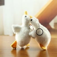 Mignon Pendentif en peluche grande oie blanche transfrontalier, style dessin animé, inspiré de la célèbre oie mijotée du nord-est, jouet poupée, décoration de sac, Polyester PP