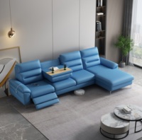 Canapé-lit modulaire de luxe moderne en forme de L, 4 places, avec rangement, pliable, inclinable électriquement, avec structure en bois pour salon